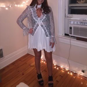 Free People Secret Origins Pieced Lace Tunic